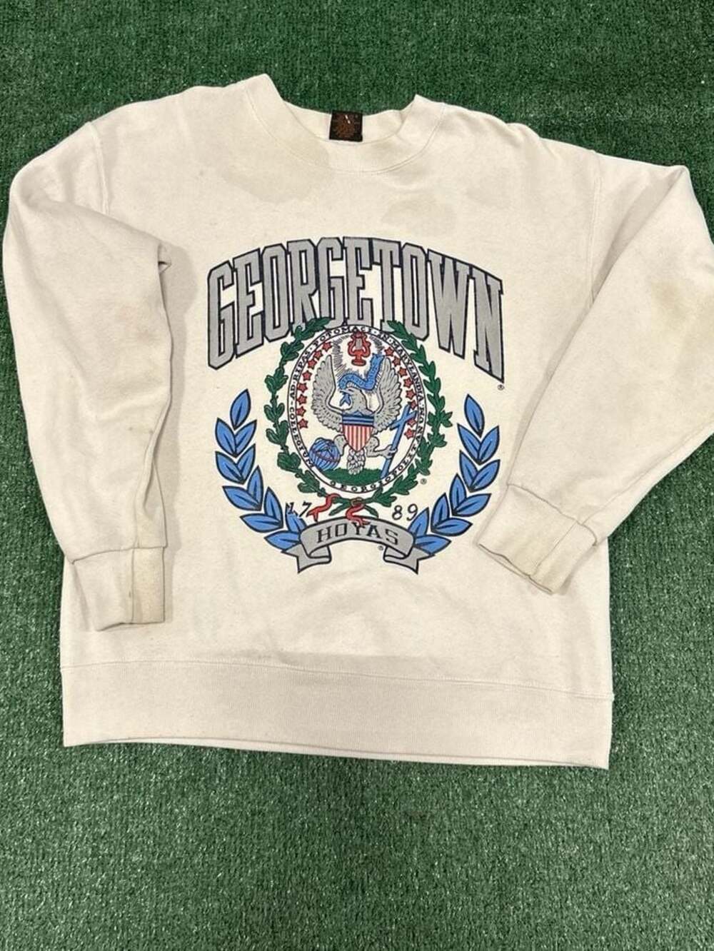 Vintage 90s Georgetown Hoyas Double Sided Graphic Crewneck Sweatshirt